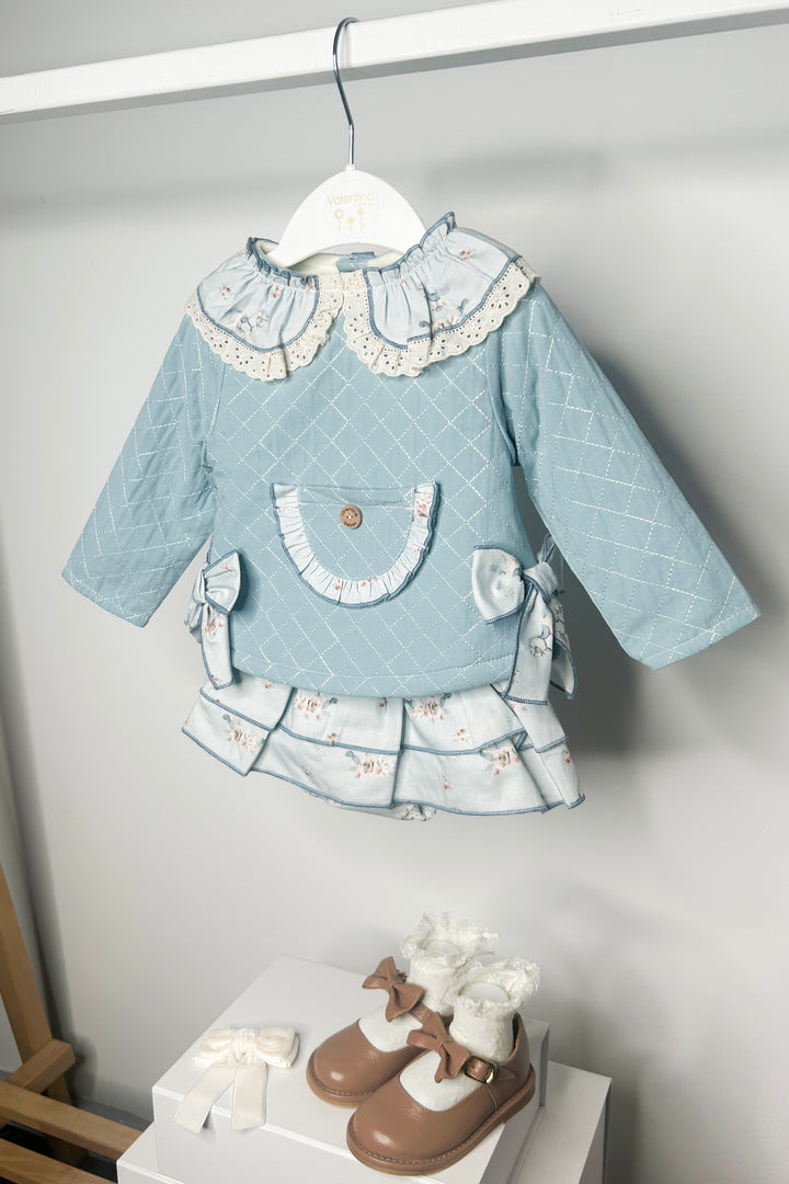 Valentina Bebes "Lula" Teal Carousel Pony Top & Skort | Millie and John
