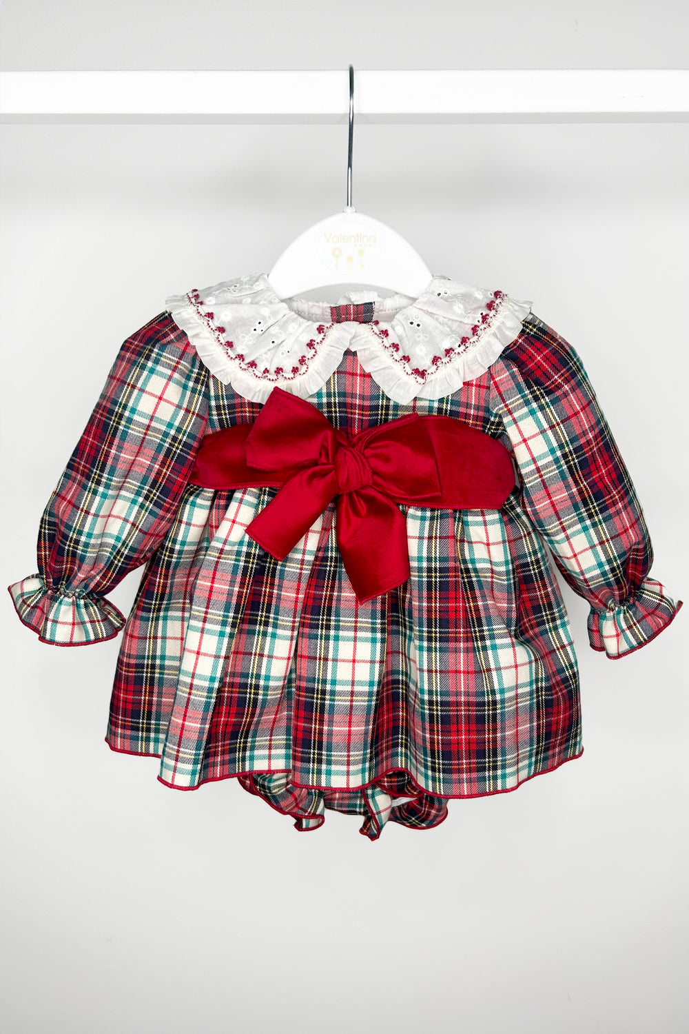 Valentina Bebes "Emilee" Red Tartan Dress & Bloomers | Millie and John