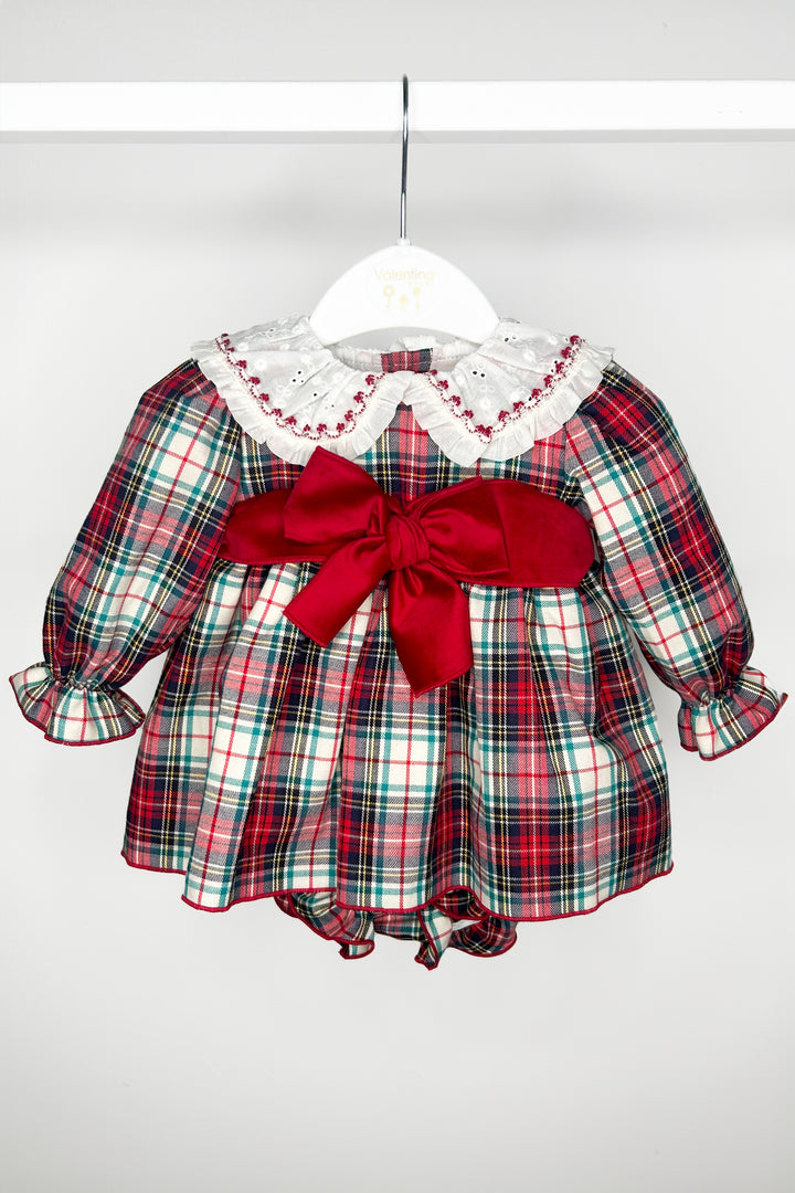 Valentina Bebes "Emilee" Red Tartan Dress & Bloomers | Millie and John