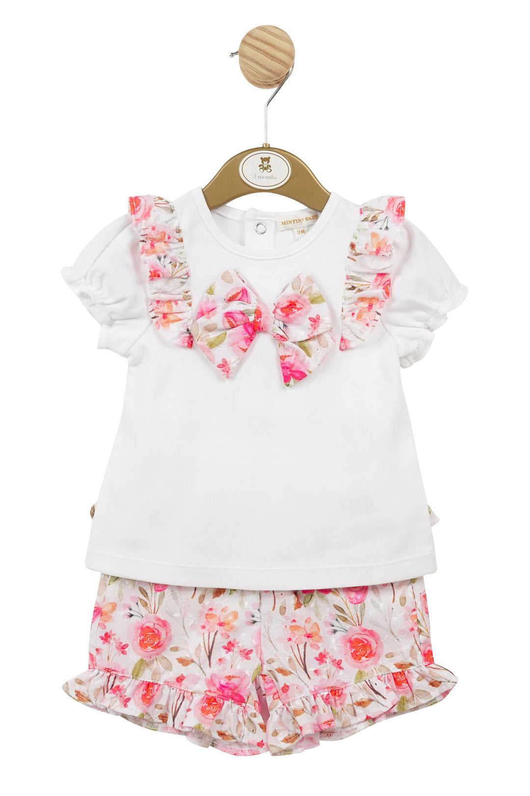 Mintini Baby "Phoebe" Hot Pink Floral Top & Shorts | Millie and John