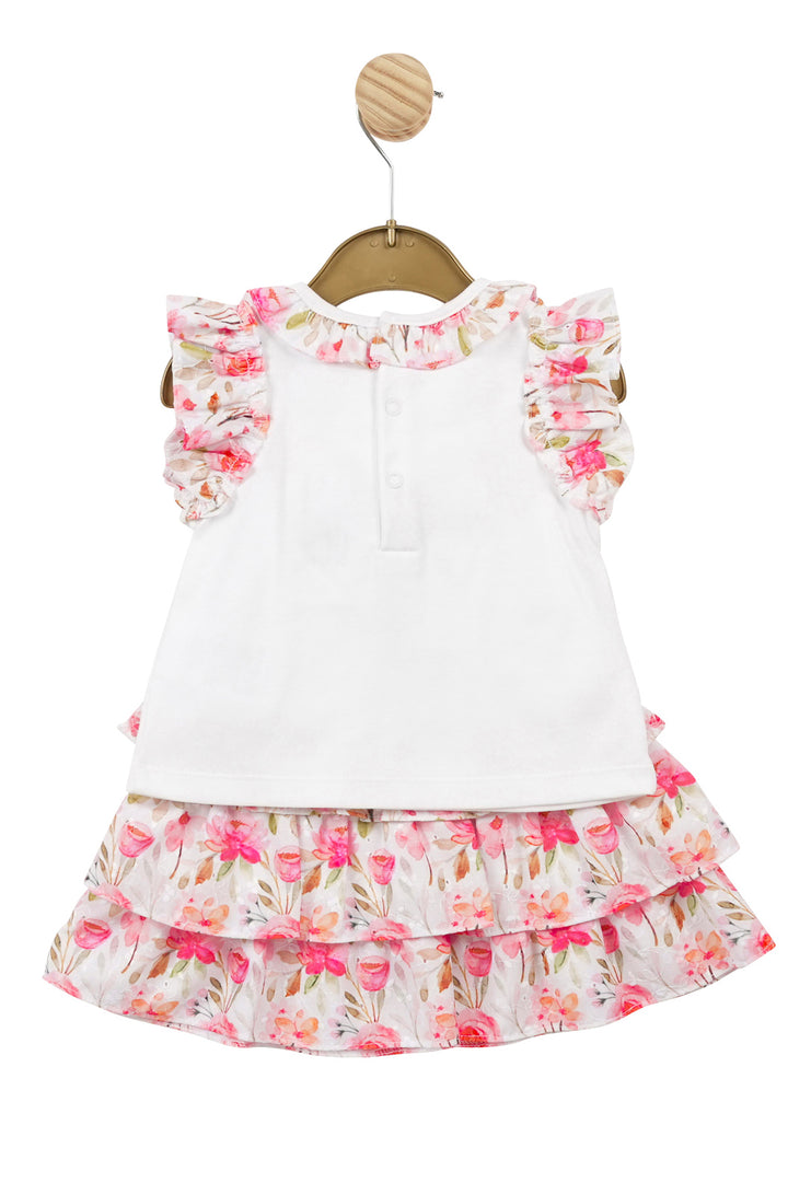 Mintini Baby "Josephine" Hot Pink Floral Top & Skirt | Millie and John