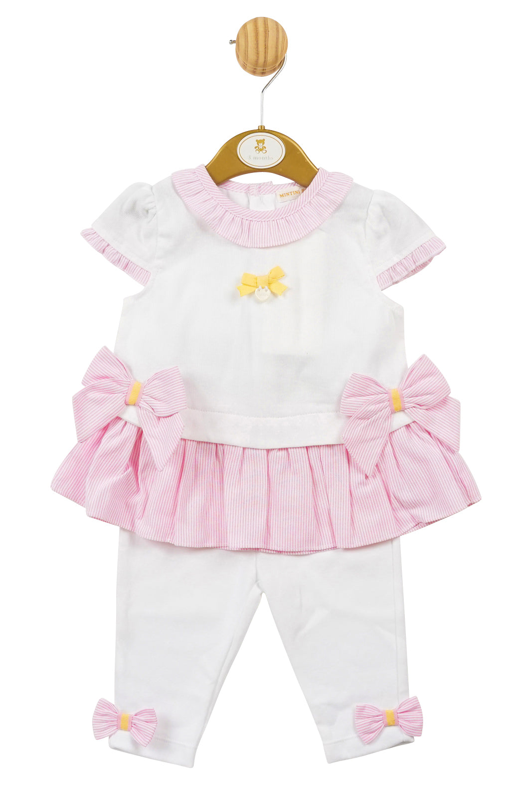 Mintini Baby "Imogen" Pink Striped Blouse & Leggings | Millie and John