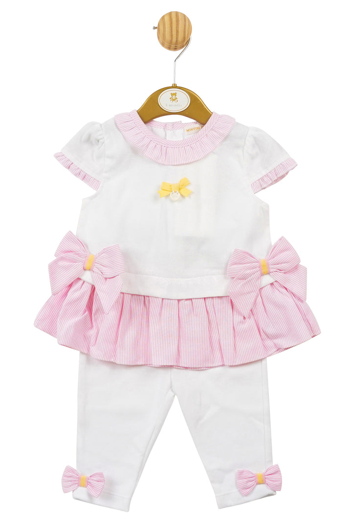 Mintini Baby "Imogen" Pink Striped Blouse & Leggings | Millie and John