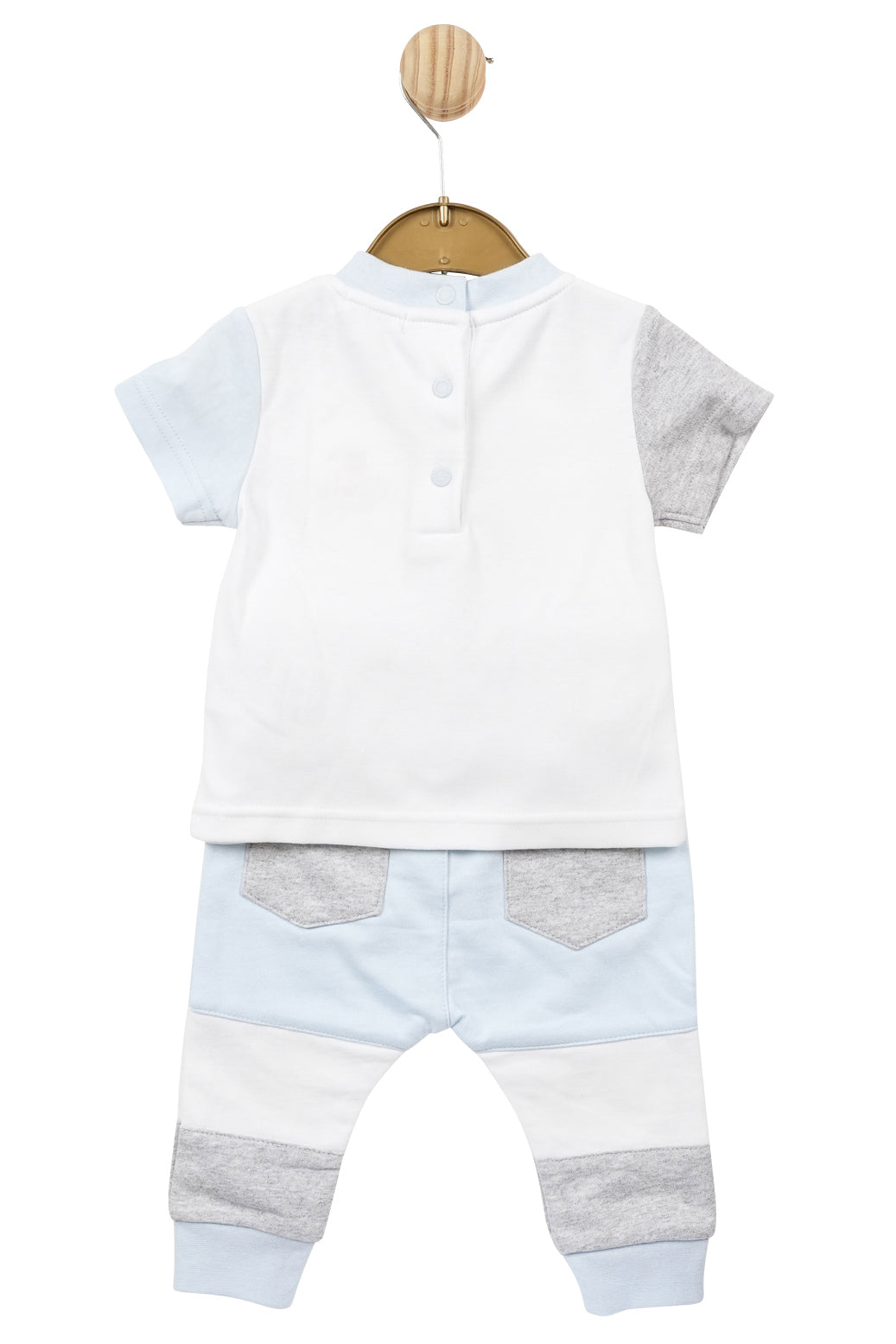 Mintini Baby "Luke" Baby Blue Colour Block Tracksuit | Millie and John