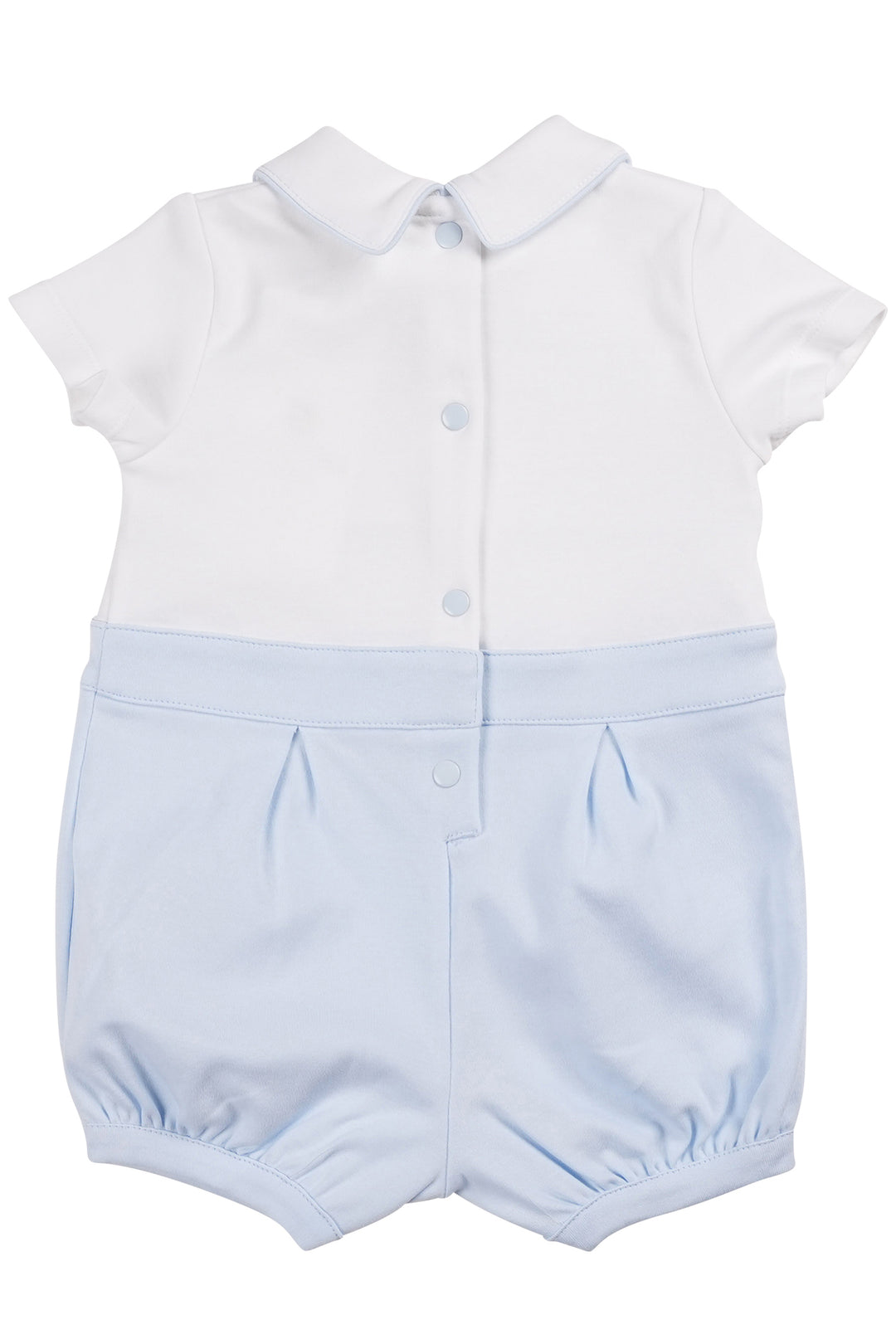 Mintini "Alexander" Baby Blue Smocked Romper | Millie and John