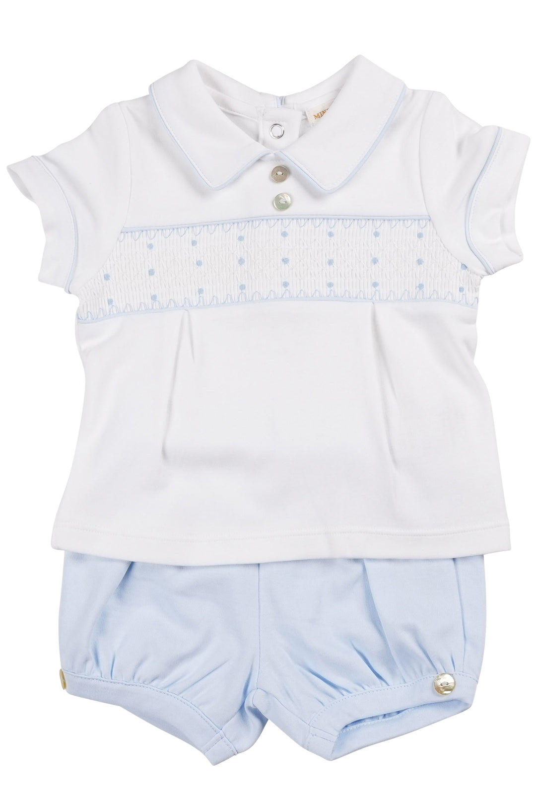 Mintini "Benjamin" Baby Blue Smocked Top & Jam Pants | Millie and John