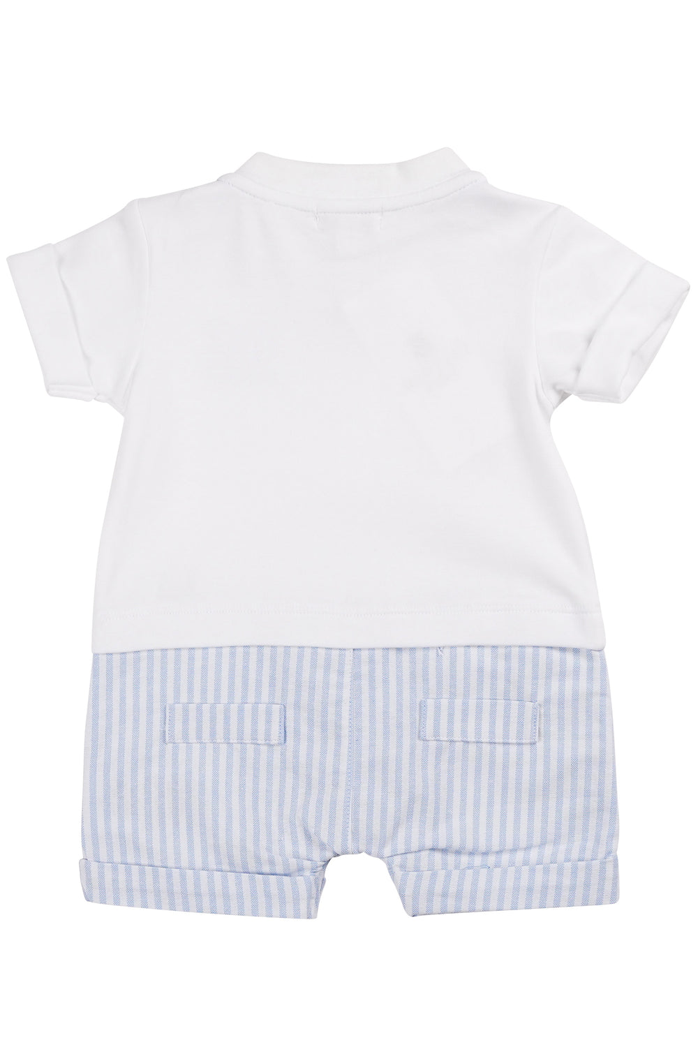 Mintini "Caleb" White & Blue Striped Romper | Millie and John