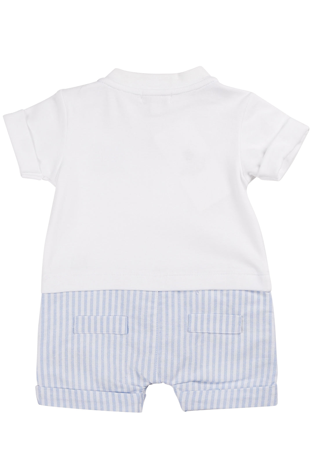 Mintini "Caleb" White & Blue Striped Romper | Millie and John