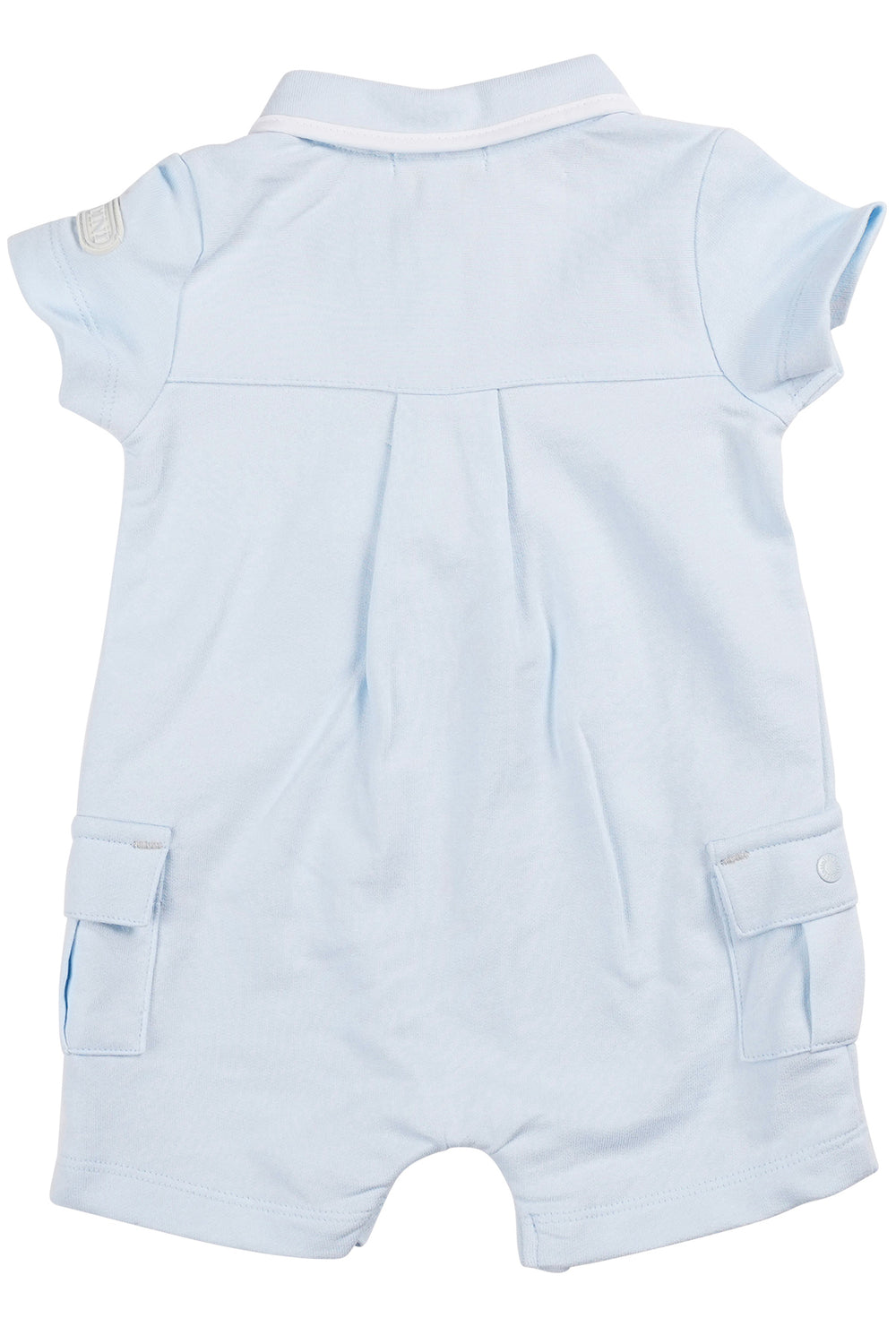 Mintini "Dylan" Baby Blue Cargo Romper | Millie and John