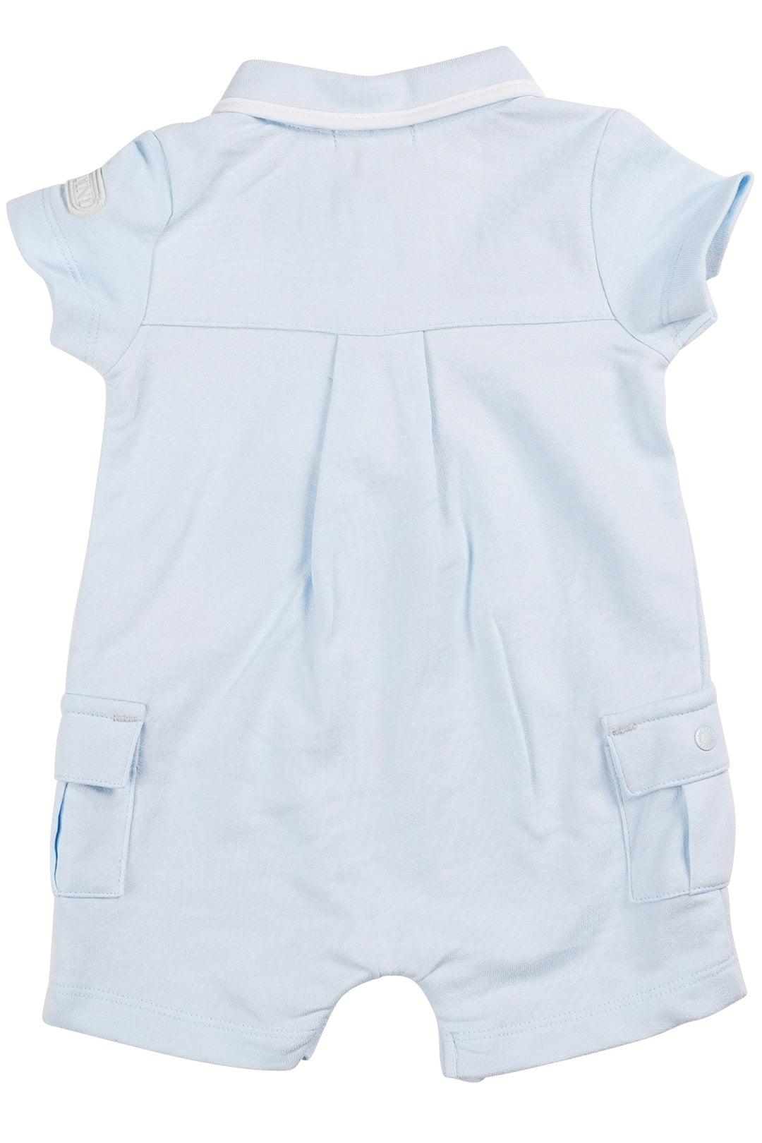 Mintini "Dylan" Baby Blue Cargo Romper | Millie and John