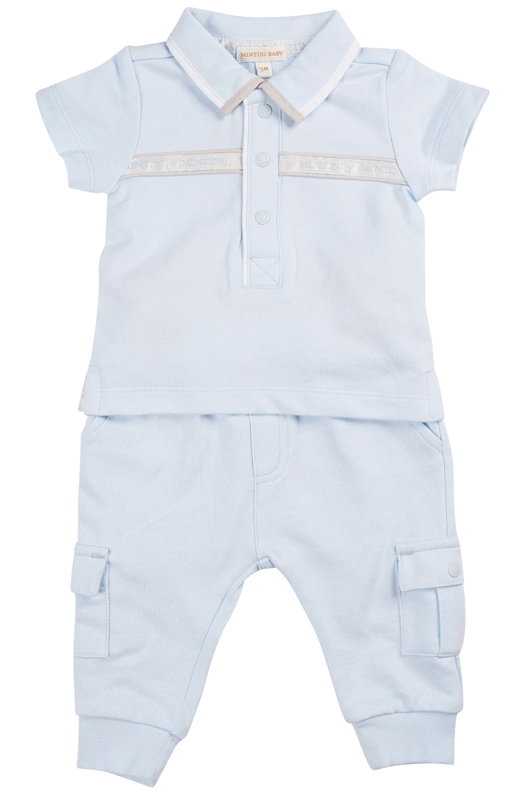 Mintini "Hudson" Baby Blue Polo Shirt & Cargo Joggers | Millie and John