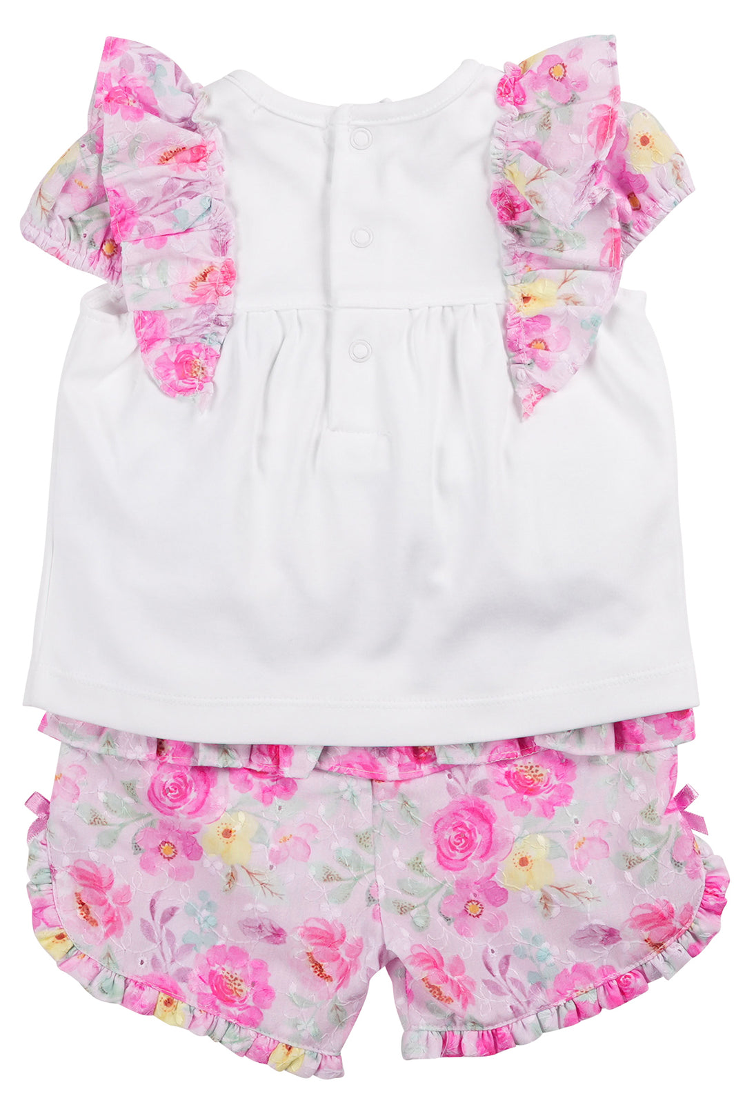 Mintini "Olive" White & Lilac Floral Top & Shorts | Millie and John