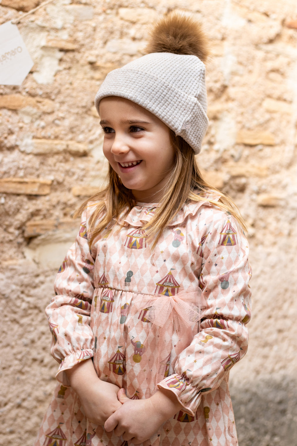 Calamaro "Tansy" Dusky Peach Circus Dress | Millie and John