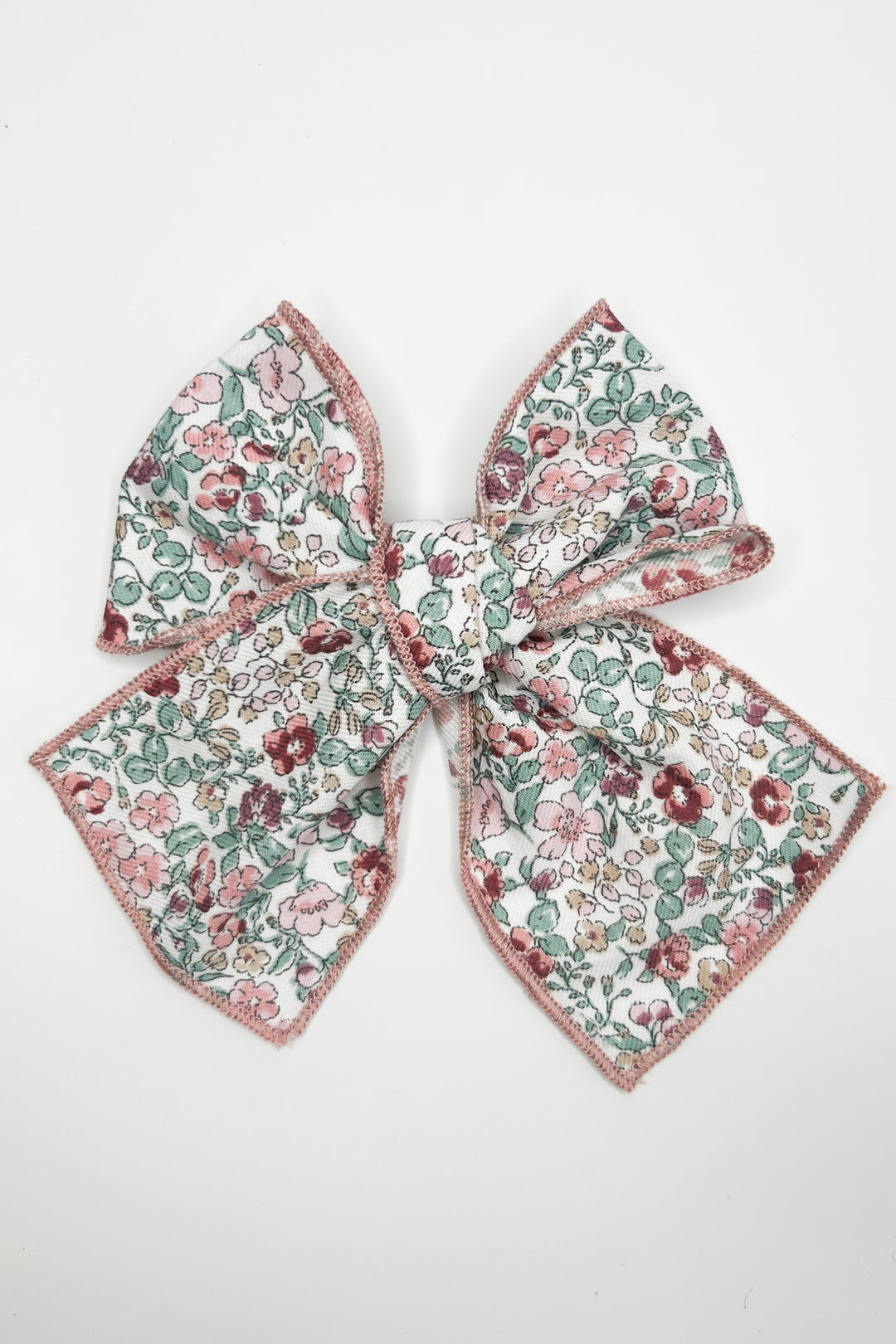 Dusky Pink Vintage Floral Hair Bow