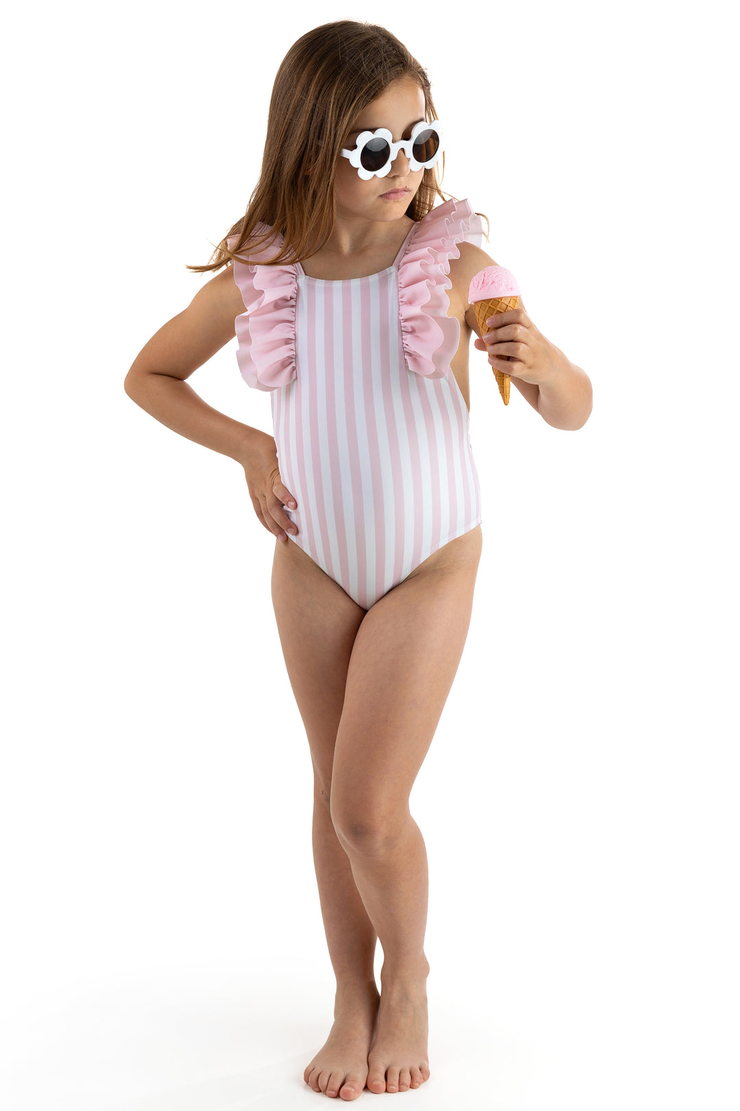 Meia Pata PINK STRIPES "Amalfi" Swimsuit | Millie and John