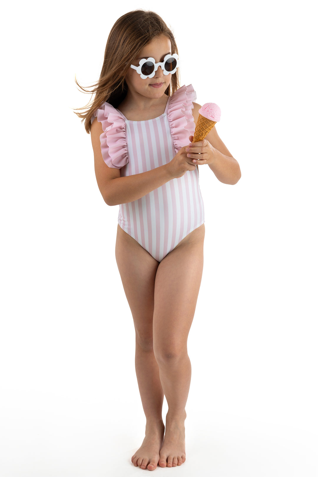 Meia Pata PINK STRIPES "Amalfi" Swimsuit | Millie and John