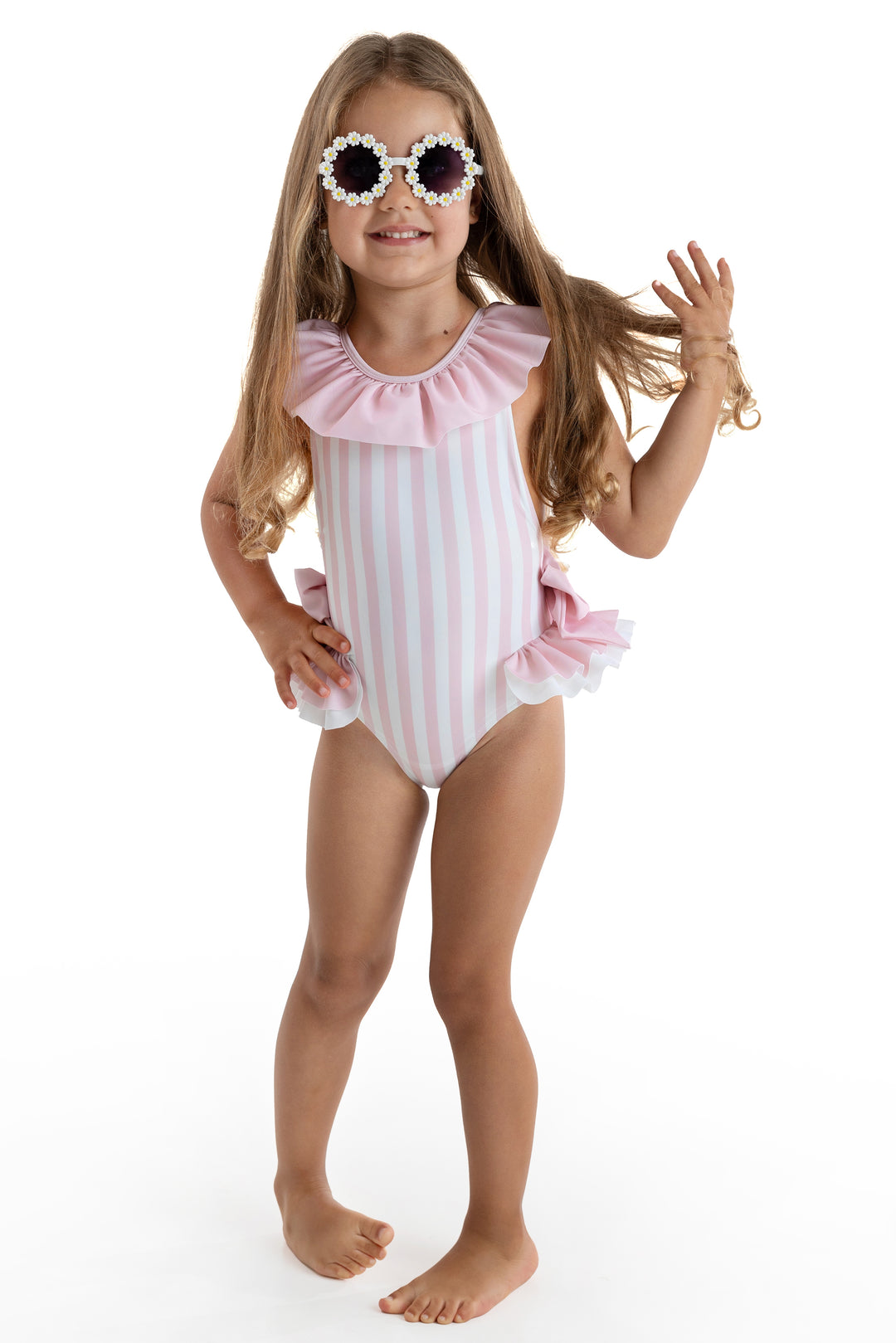 Meia Pata PINK STRIPES "Salerno" Swimsuit | Millie and John