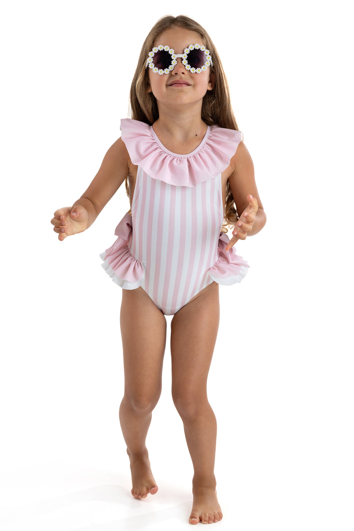 Meia Pata PINK STRIPES "Salerno" Swimsuit | Millie and John