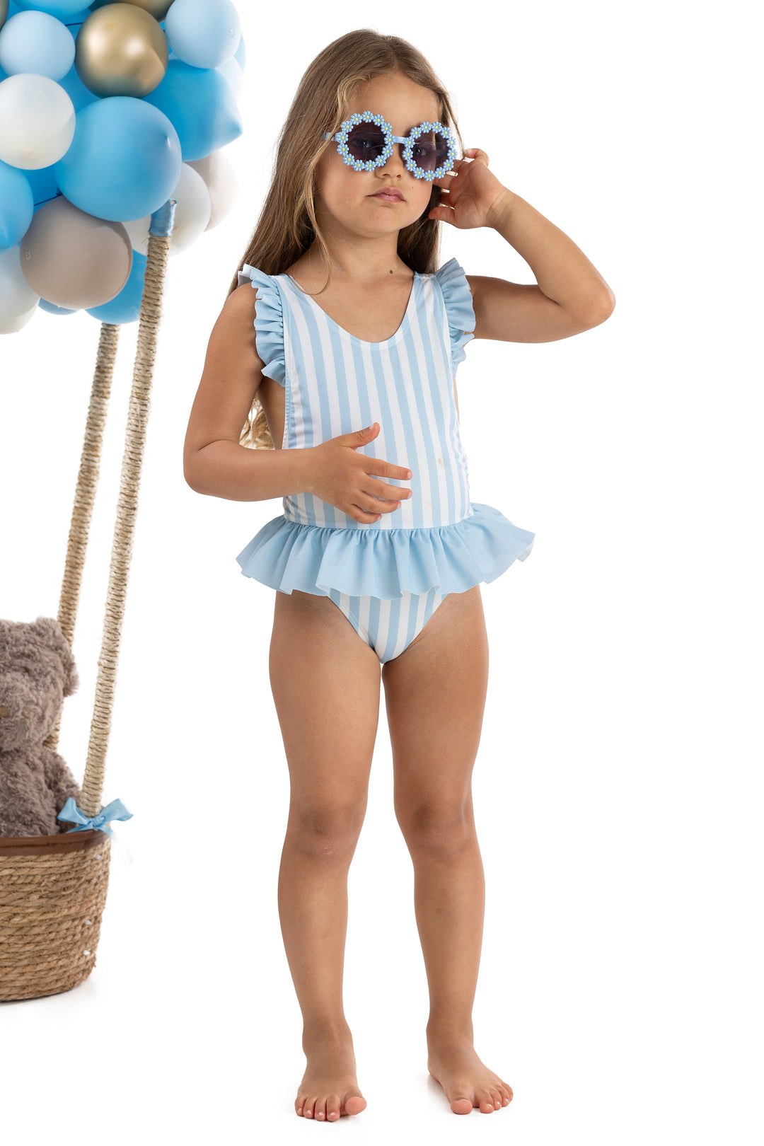 Meia Pata BLUE STRIPES "Ravello" Swimsuit | Millie and John