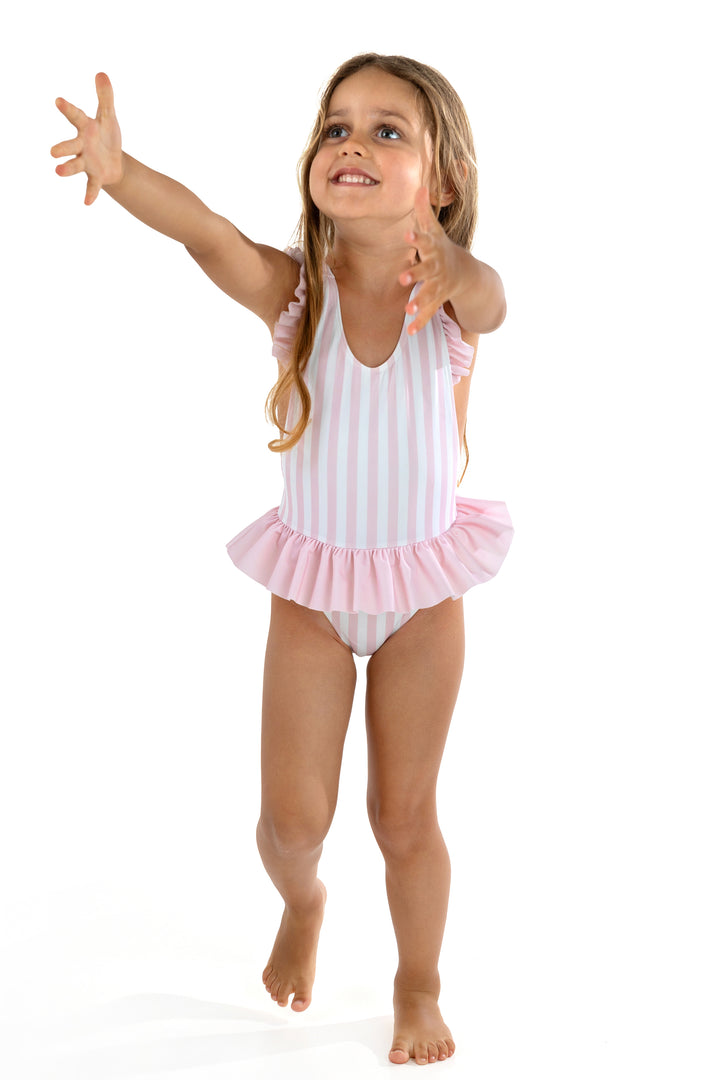 Meia Pata PINK STRIPES "Ravello" Swimsuit | Millie and John