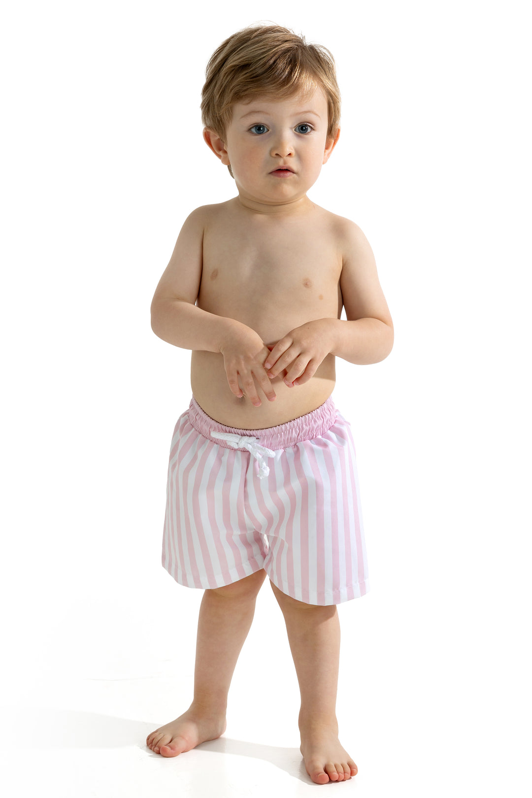 Meia Pata PINK STRIPES Swim Shorts | Millie and John