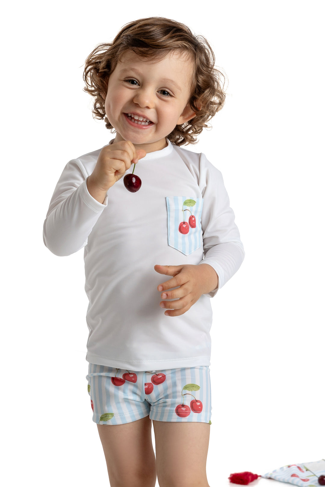Meia Pata PREORDER CHERRIES Lycra Swim Shorts | Millie and John
