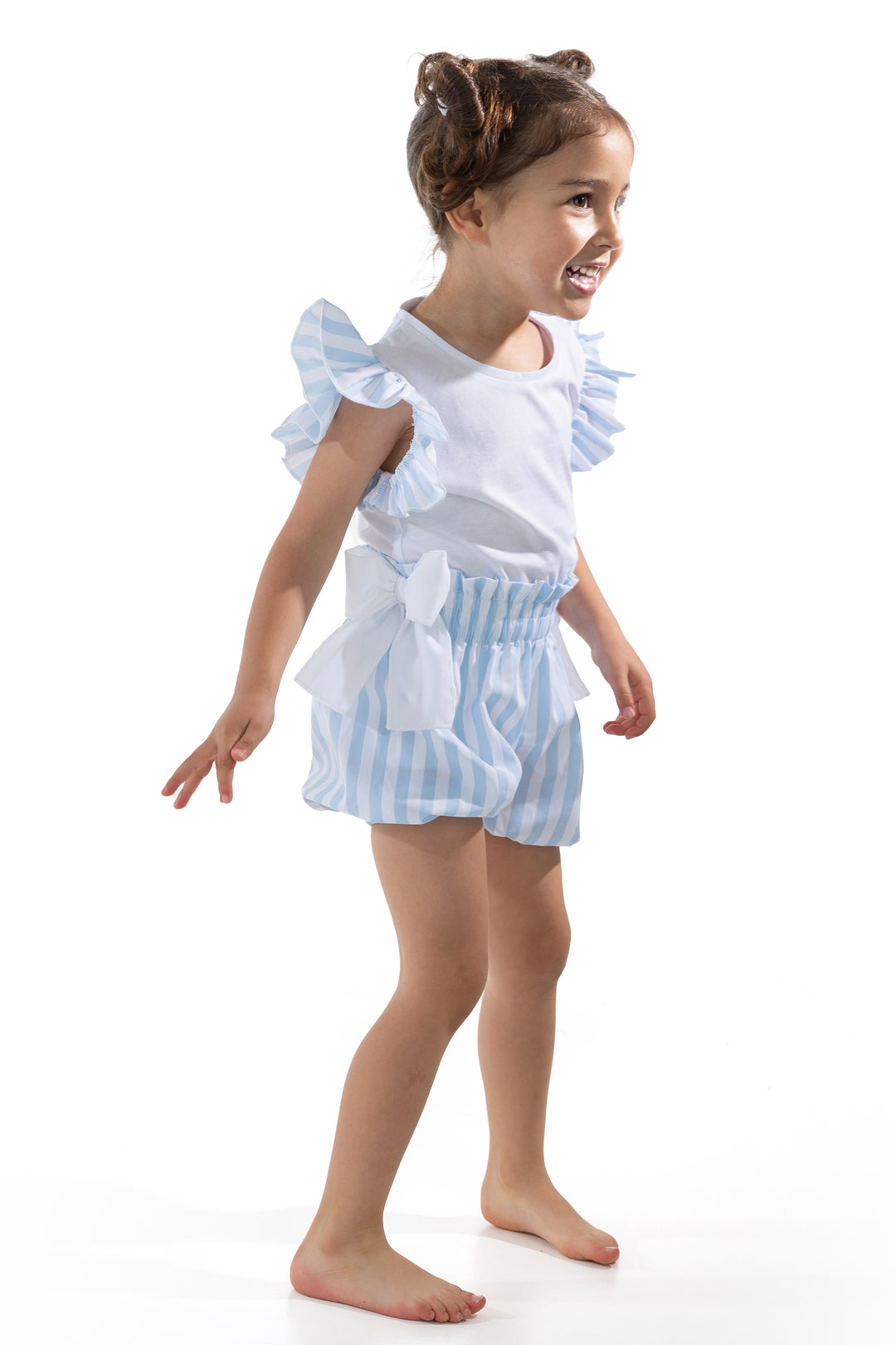 Meia Pata BLUE STRIPES Cotton T-Shirt & Shorts | Millie and John