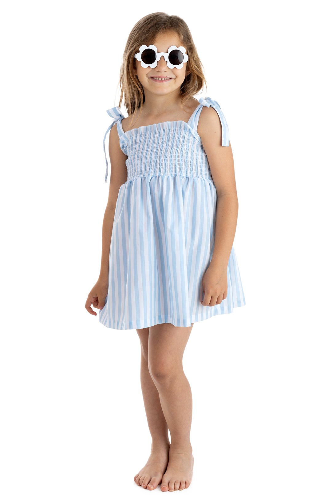 Meia Pata BLUE STRIPES Cotton Dress | Millie and John