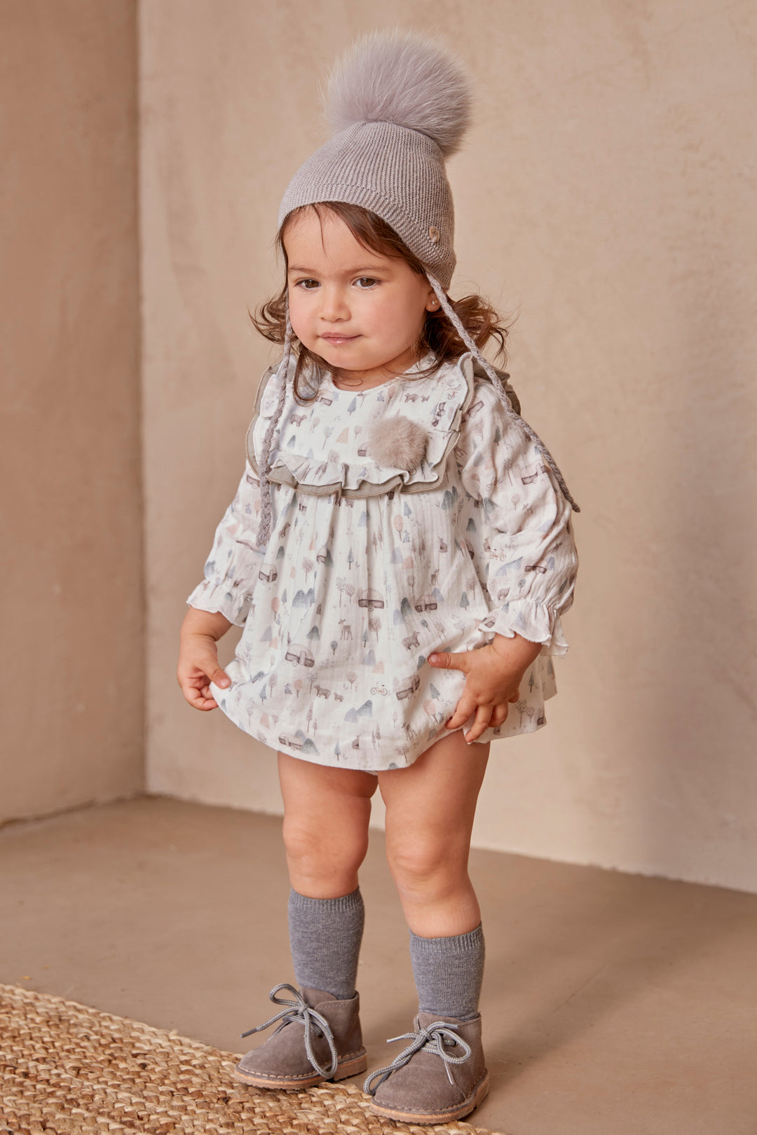 Martín Aranda "Myla" Winter Print Dress & Bloomers | Millie and John