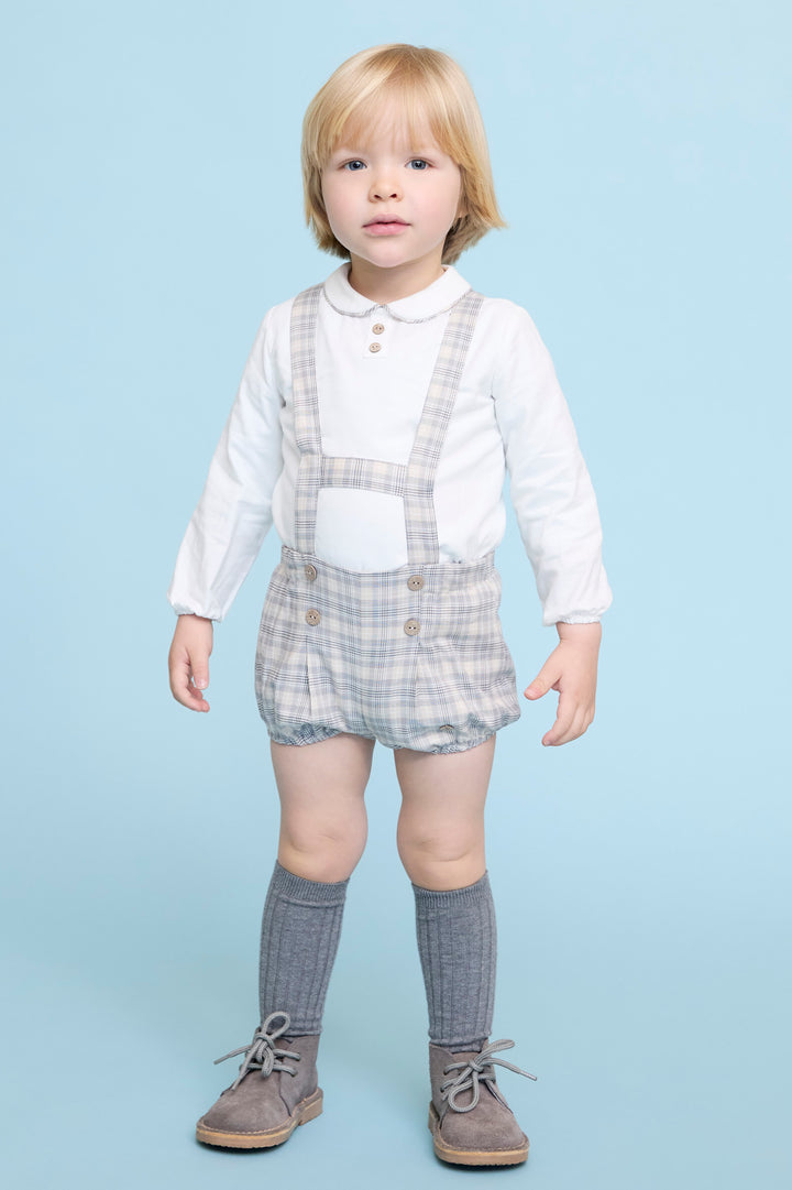 Martín Aranda "Ethan" Stone Tartan Shirt & Jam Pants with Braces | Millie and John