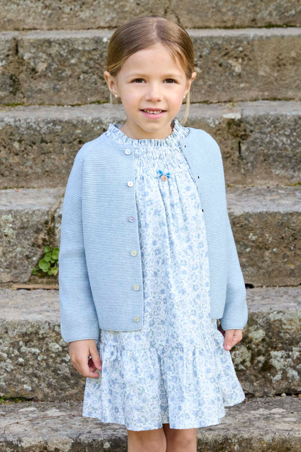 Martín Aranda "Esme" Powder Blue Floral Dress | Millie and John