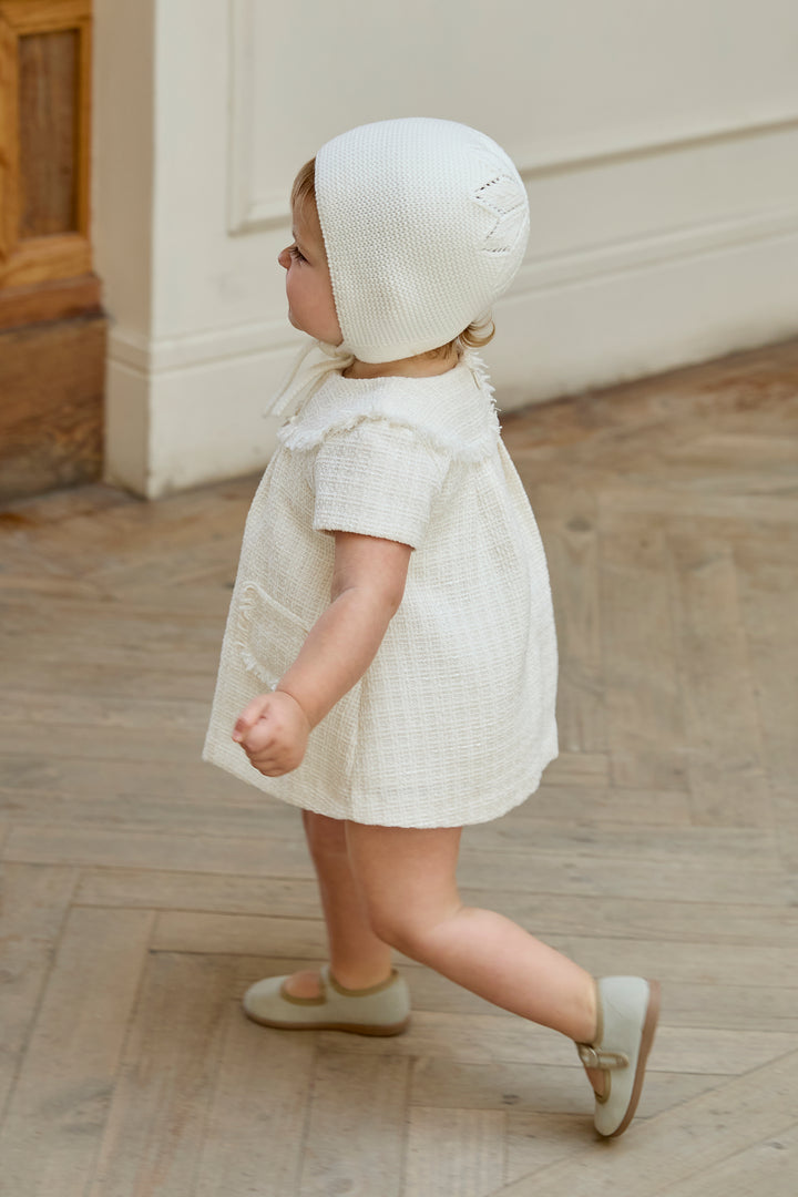 Martín Aranda "Sabina" Cream Shimmer Tweed Dress & Bloomers | Millie and John