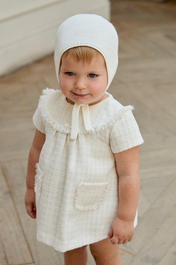 Martín Aranda "Sabina" Cream Shimmer Tweed Dress & Bloomers | Millie and John