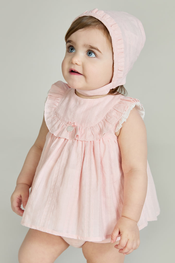 Martín Aranda "Genevieve" Blush Pink Ruffle Dress & Bloomers | Millie and John