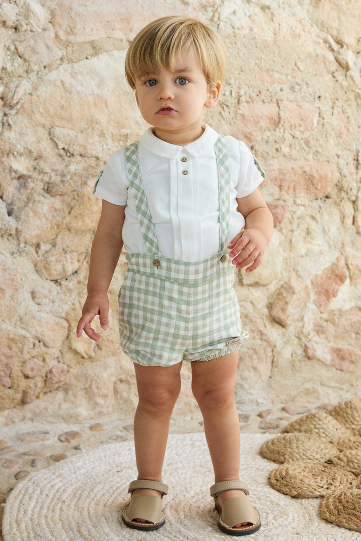 Martín Aranda "Maxwell" Sage Green Gingham Jam Pants & Shirt | Millie and John