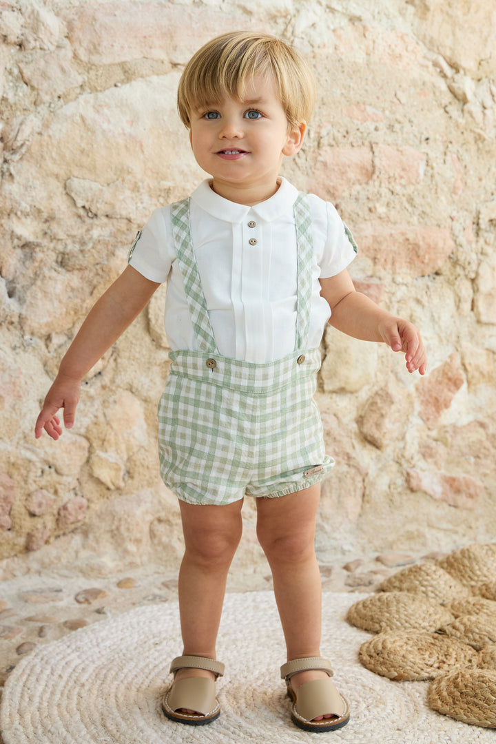 Martín Aranda "Maxwell" Sage Green Gingham Jam Pants & Shirt | Millie and John