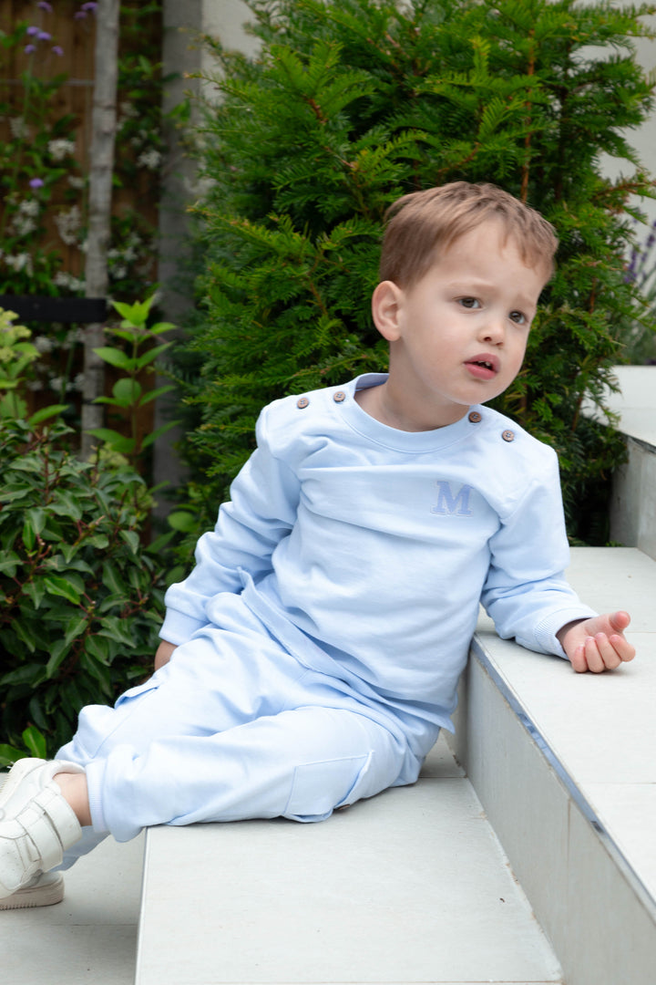 Mintini "Dominic" Baby Blue Sweatshirt & Cargo Joggers | Millie and John