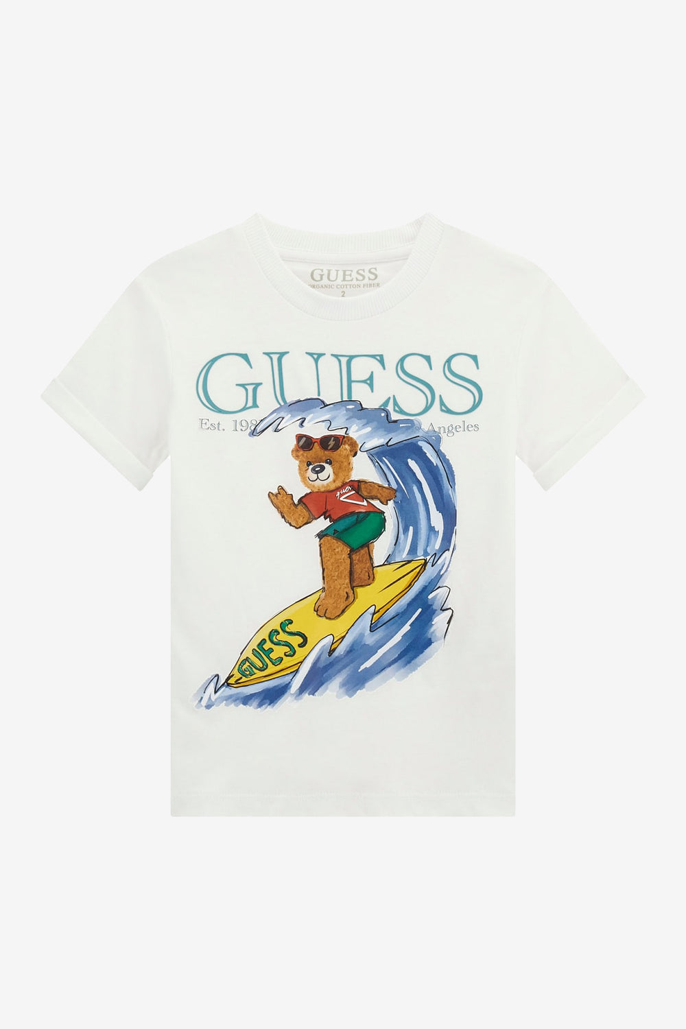 GUESS® Kids "Rory" White Surfer Teddy T-Shirt | Millie and John