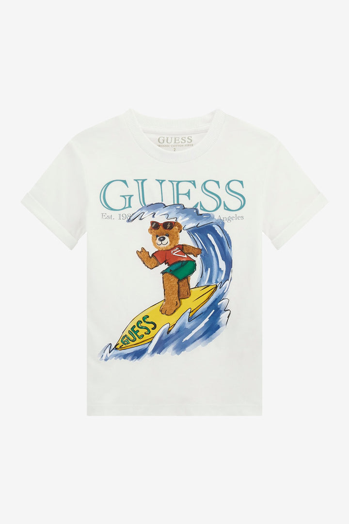 GUESS® Kids "Rory" White Surfer Teddy T-Shirt | Millie and John