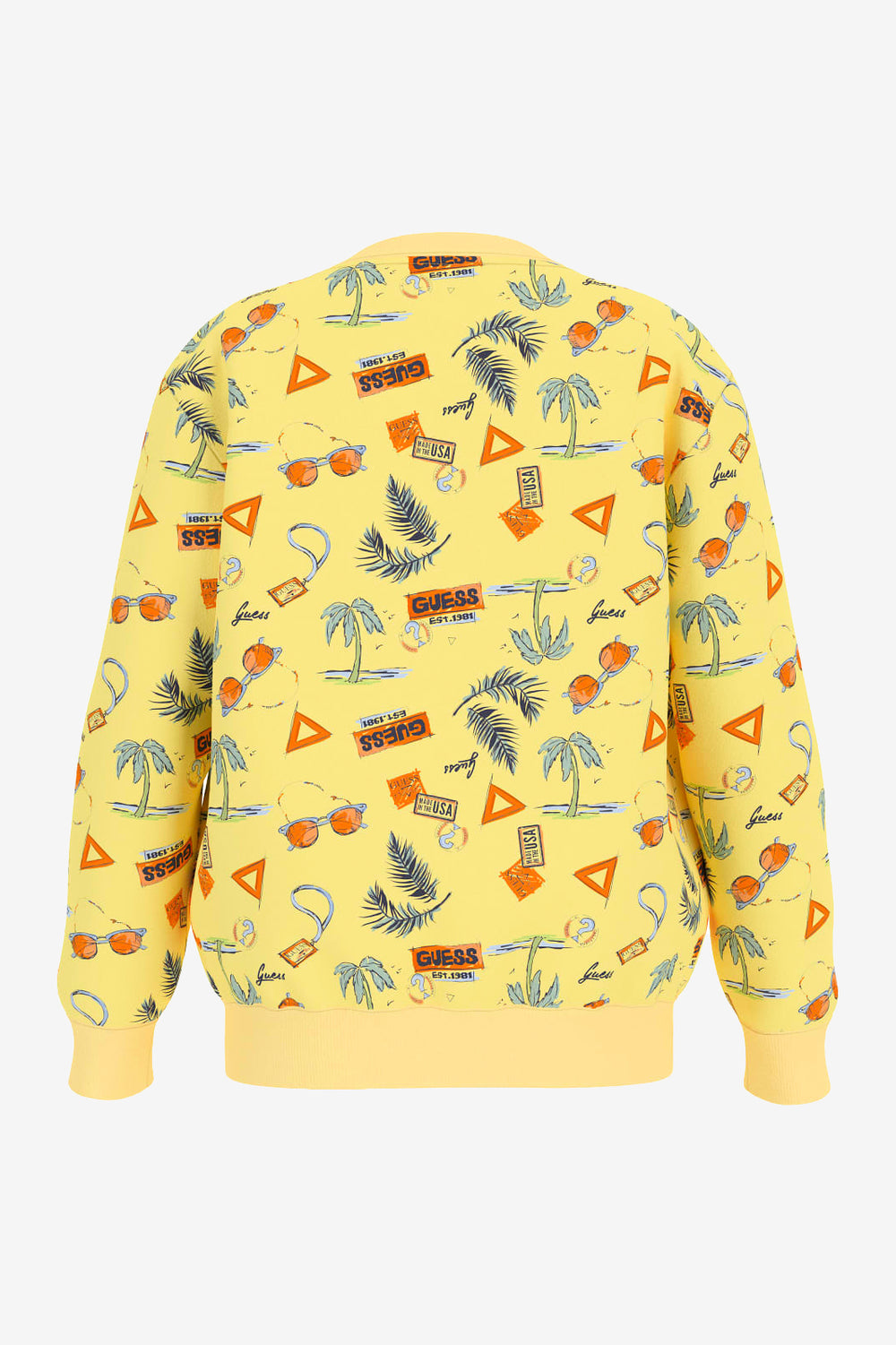 GUESS® Kids "Coby" Yellow Summer Print Sweatshirt | Millie and John