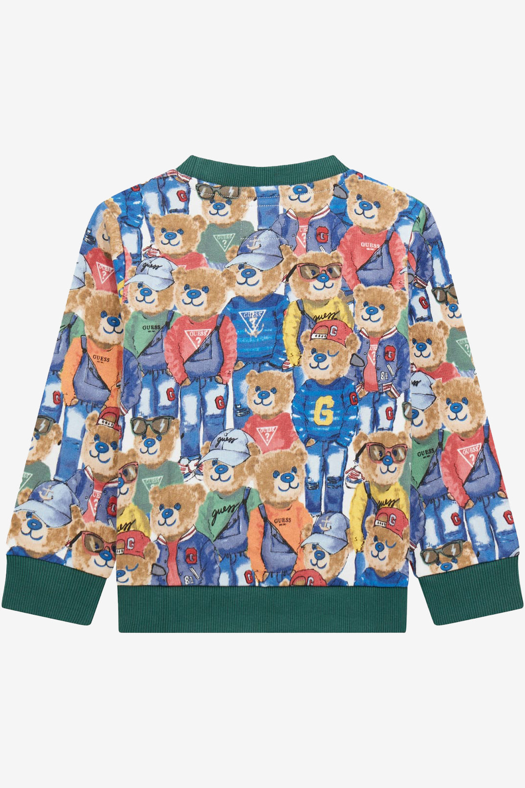 GUESS® Kids "Hugo" Blue & Green All Over Bear Sweatshirt | Millie and John