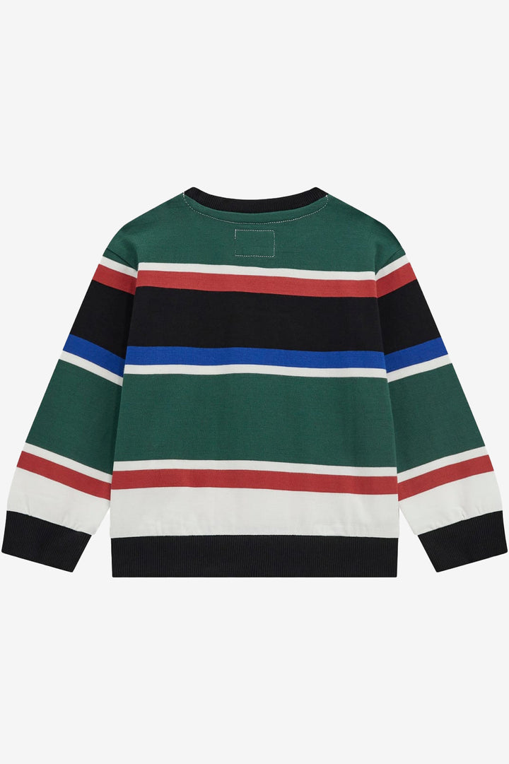 GUESS® Kids "Theo" Blue & Green Striped Sweatshirt | Millie and John
