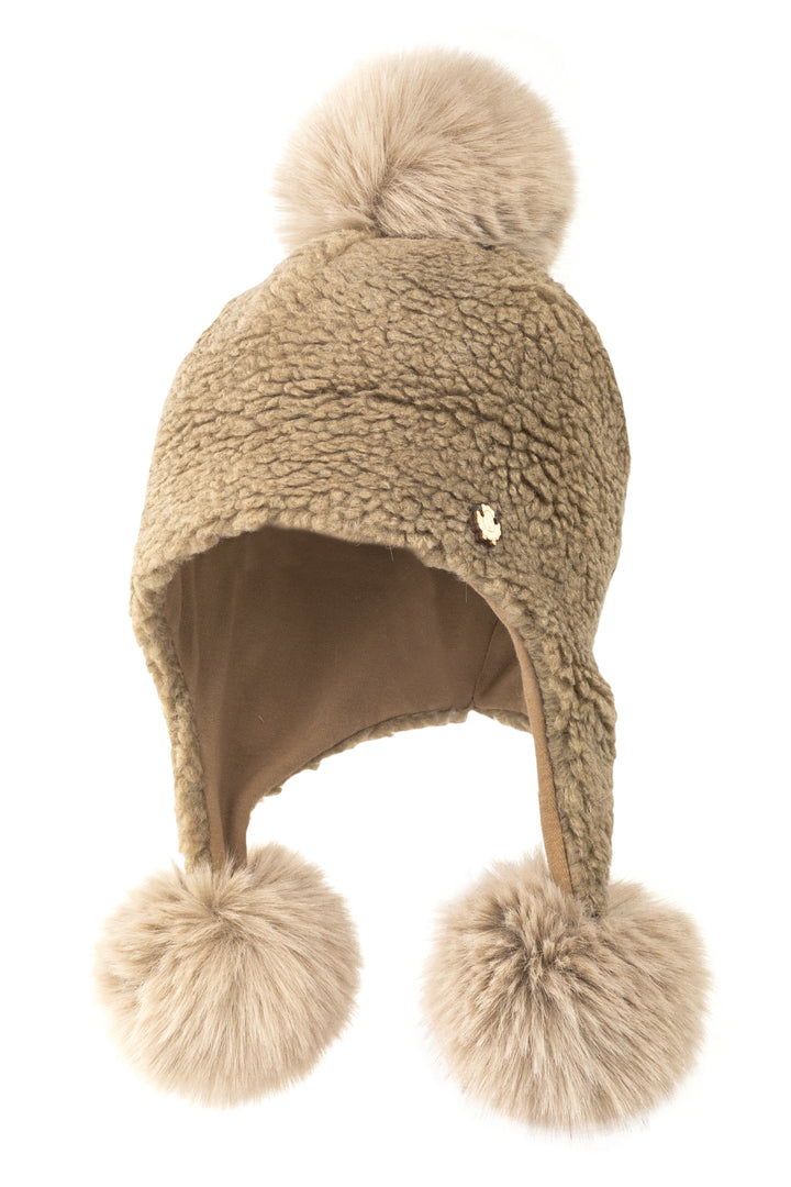 Jamiks Borg Triple Faux Fur Pom Pom Hat | Millie and John