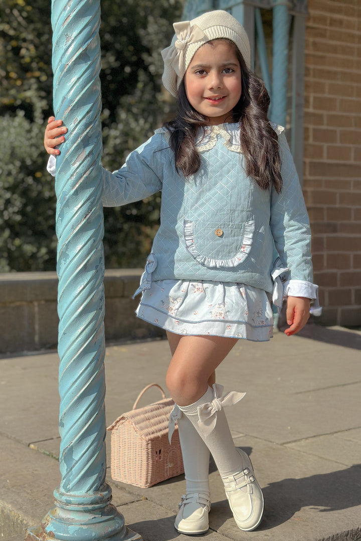 Valentina Bebes "Lula" Teal Carousel Pony Top & Skort | Millie and John