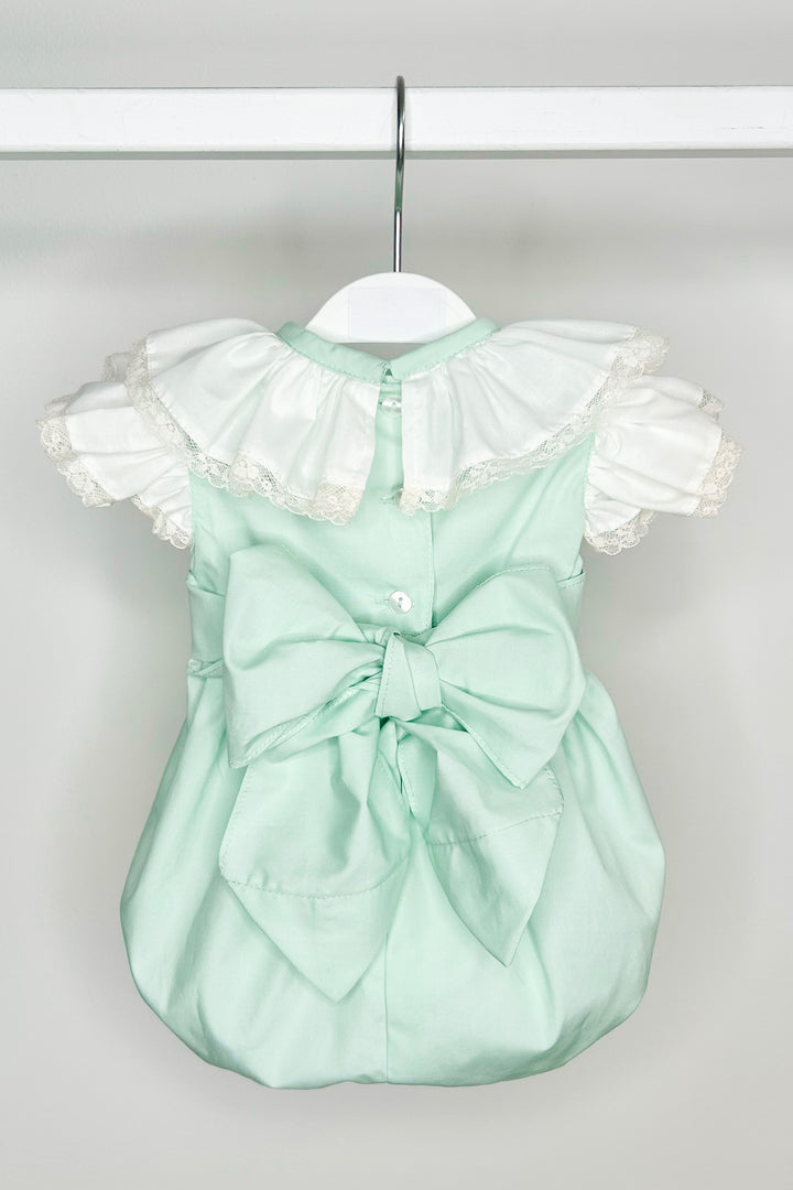 Puro Mimo "Amalia" Mint Green Shirred Romper | Millie and John