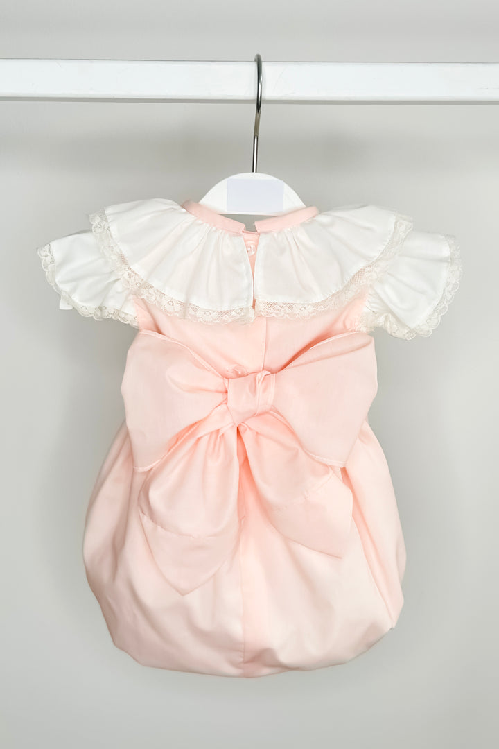 Puro Mimo "Amalia" Peach Shirred Romper | Millie and John