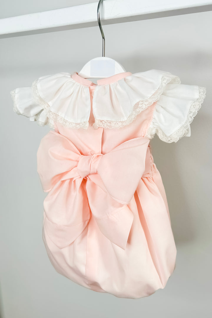 Puro Mimo "Amalia" Peach Shirred Romper | Millie and John