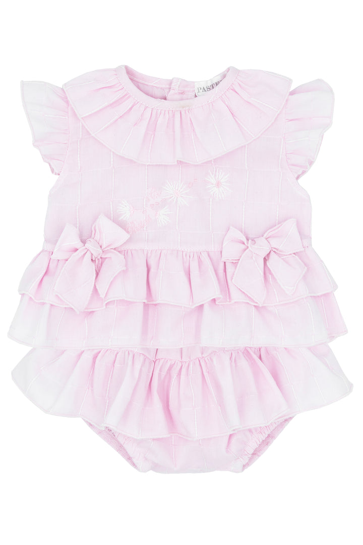 Pastels & Co "Ceillia" Pink Frilled Blouse & Bloomers | Millie and John