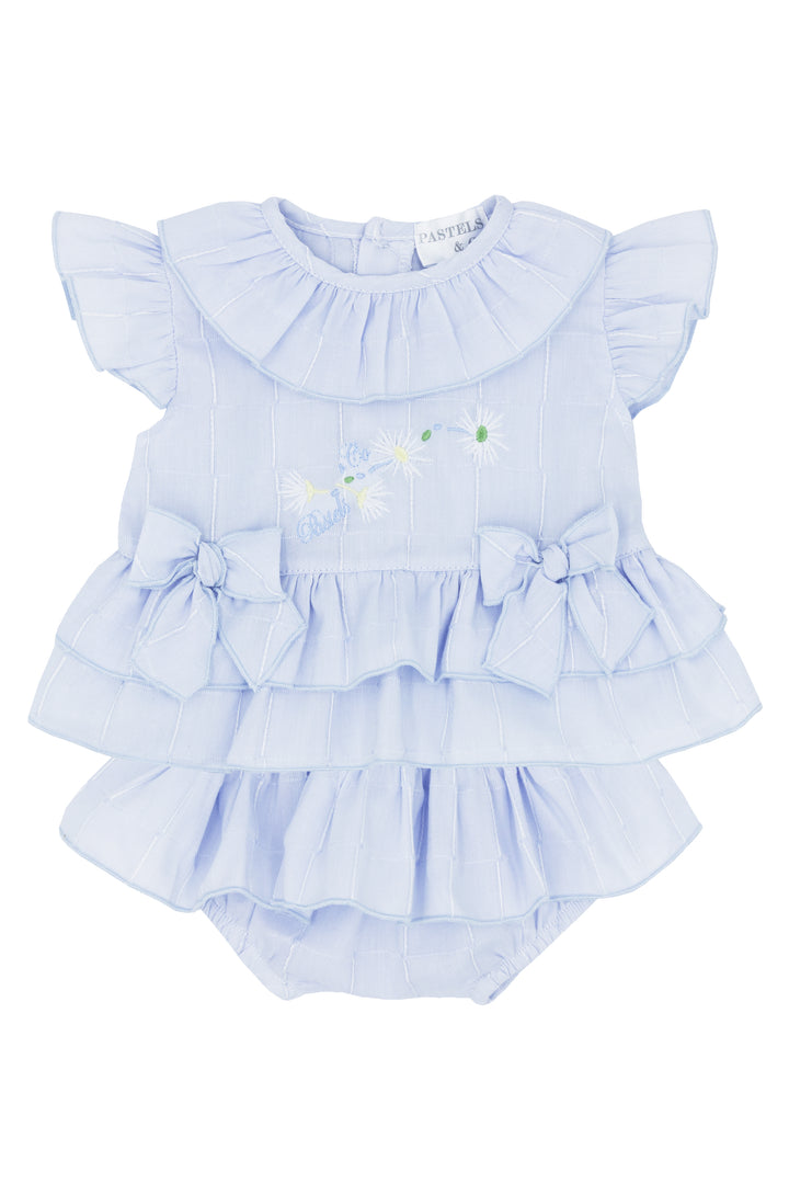 Pastels & Co "Ceillia" Blue Frilled Blouse & Bloomers | Millie and John