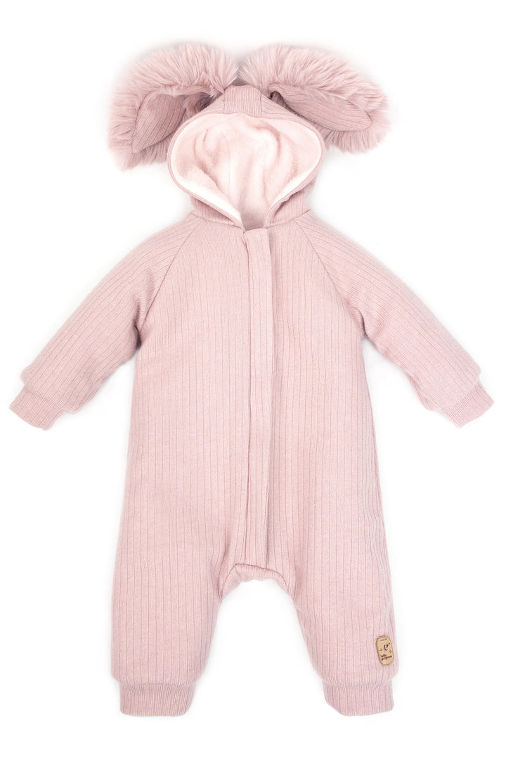 Jamiks "Kirby" Ribbed Faux Fur Bunny Ear Romper | Millie and John